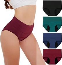 5pcs Triangle Period Underwear High-waisted 4-layer Leak-Proof 100 cotton women
