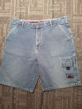 Vintage Tommy Jeans Hilfiger Shorts 38 Blue Denim Baggy Y2K Skater Jorts