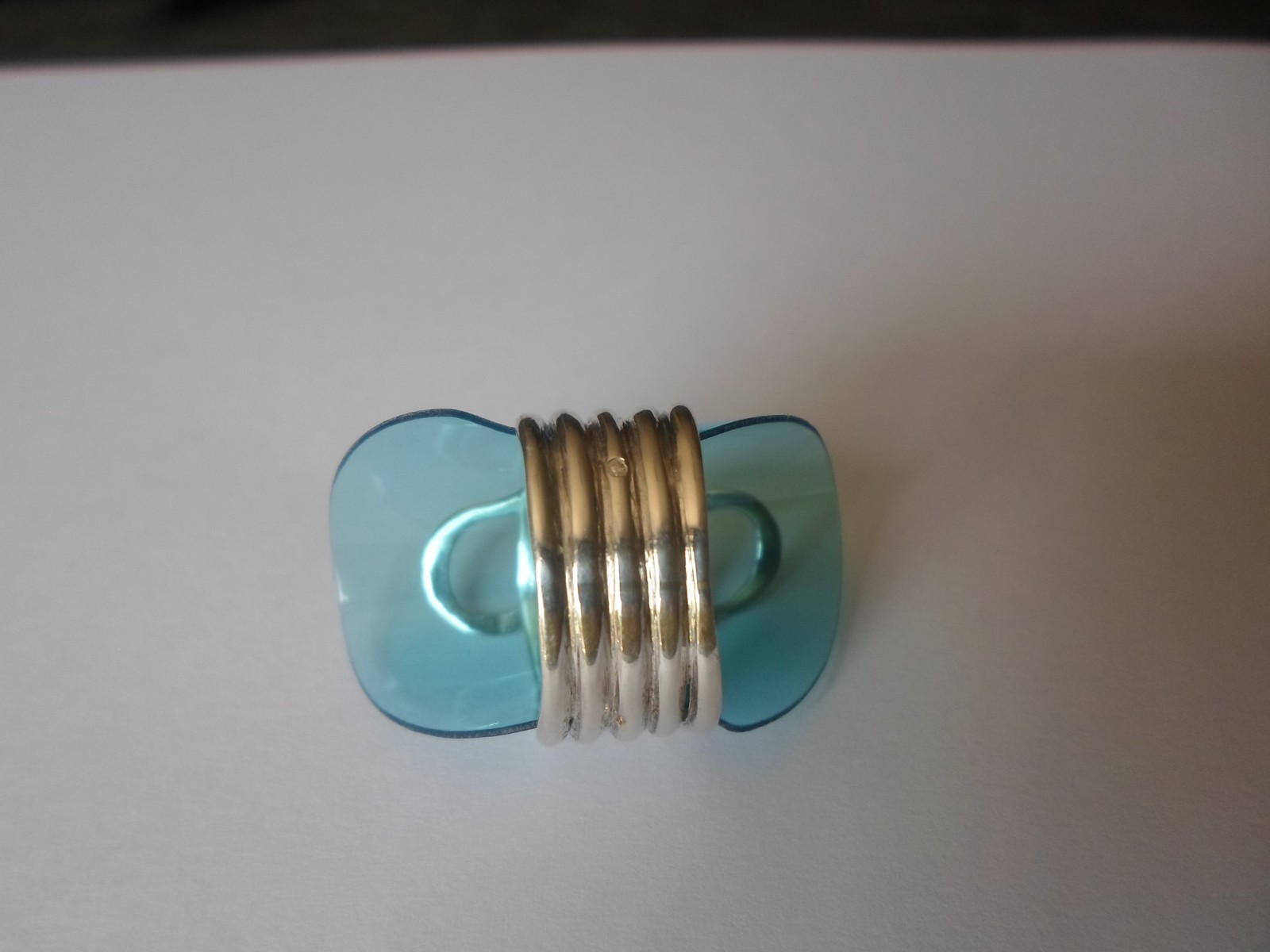 solid silver ring, multi row openwork, size 59/60 - image 6