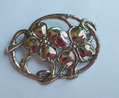 Danecraft Sterling Silver Dogwood Brooch Open Work Flower Vintage  Dogwood Pin
