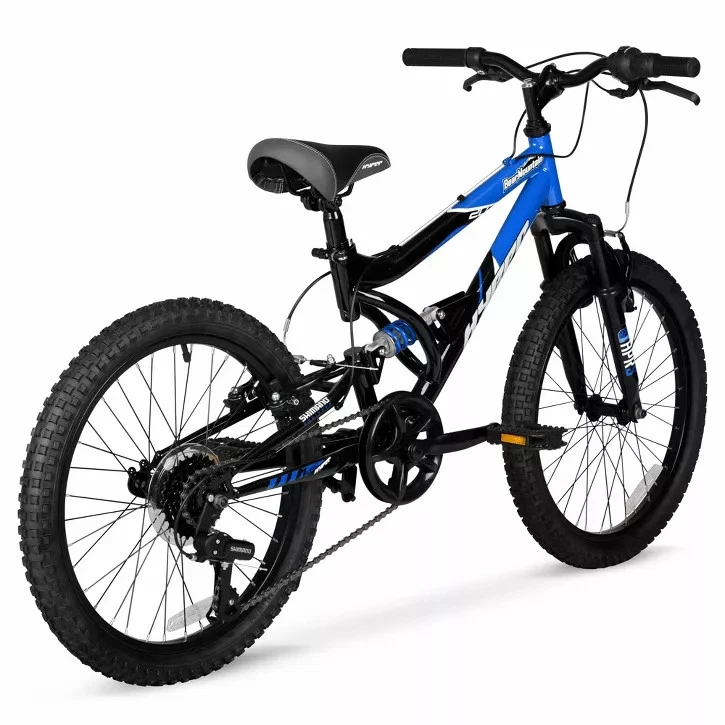 BICICLETA DE MONTAÑA HYPER 20" SUSPENSIÓN COMPLETA OSO 7 VELOCIDADES, CUADRO DE ACERO - NEGRO/AZUL Foto 3 de 4