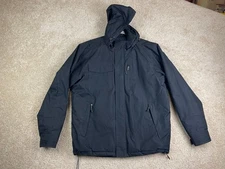 Swiss Tech Jacket Mens Medium Performance Gear Midweight Hooded Zip Black