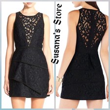 NWT BCBG MAXAZRIA SIZE 2 Hannah Tiered Engineered Bold Lace Dress