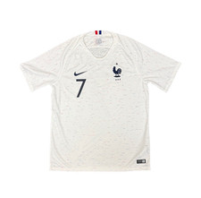 Nike France 18/19 Away Shirt Antoine Griezmann 7 White Adults Short Sleeve