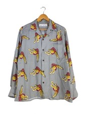 WACKO MARIA Long Sleeve Shirt M Rayon Gray All Over