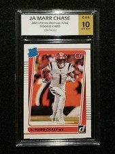 *JA'MARR CHASE* 2021 Panini Donruss #262 *CGS 10* RC Rookie