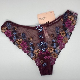 Agent Provocateur Bluebelle Burgundy Multi Brief AP5 Extra Large New