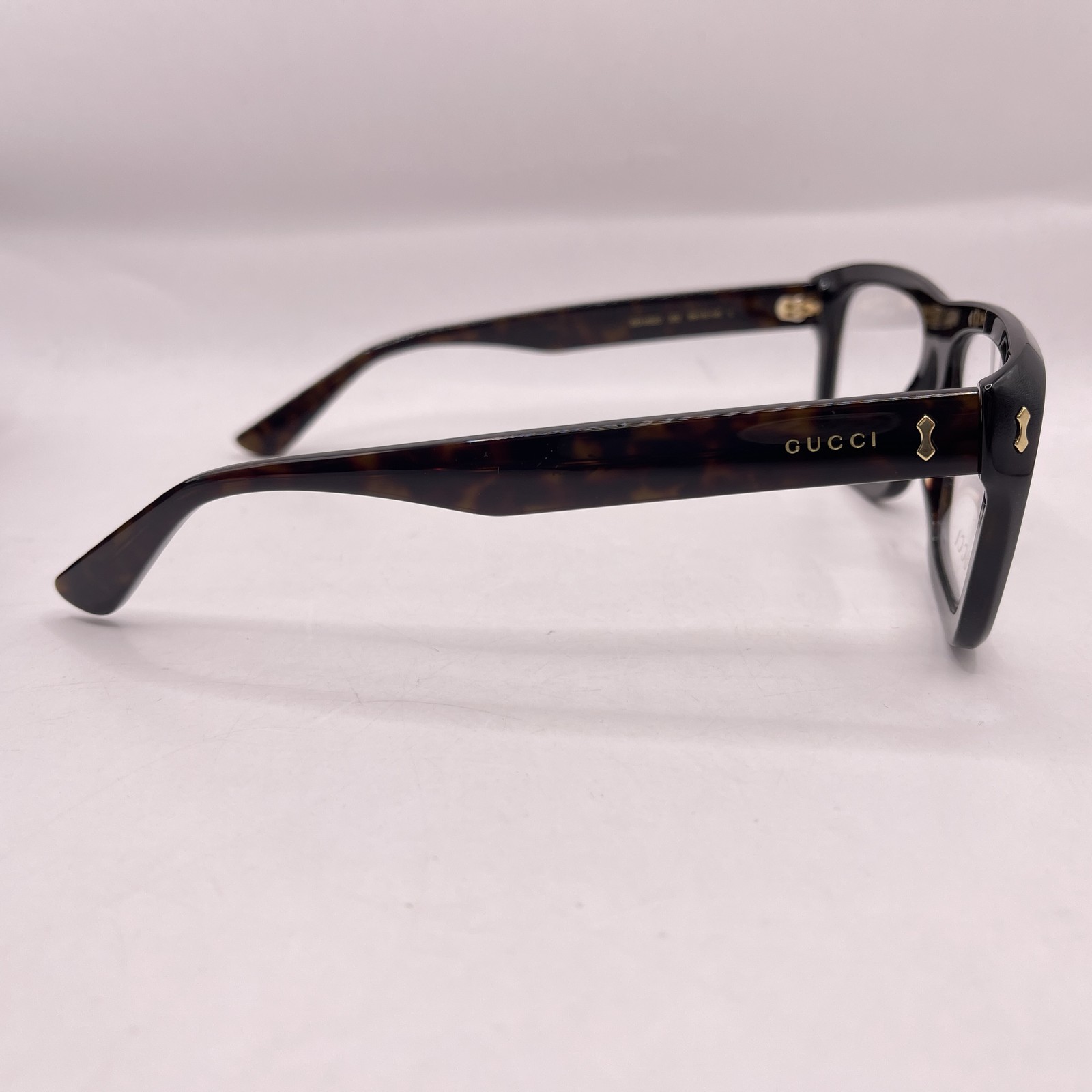 Gucci Mens Large Square Full Rim Eyeglasses GG462O Havana Pre-Owned thumbnail 12