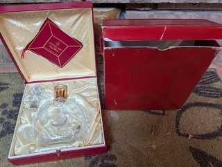 🔥REMY MARTIN LOUIS XIII BACCARAT CRYSTAL GOLD RIM BOTTLE STOPPER DECANTER & BOX