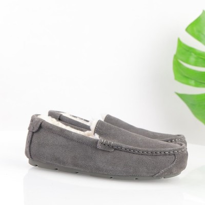 UGG Koolaburra Mens Tipton Slipper Shoes Size 9 Gray Suede Faux Sherpa Lined Moc