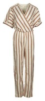 Maje Jumpsuit Weiß Gestreift V-Ausschnitt Gr. 38 M Damen E19PIENI