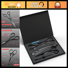 Beard Mustache Grooming Kit - Scissors, Straight Razor, Tweezers Blades 6 P
