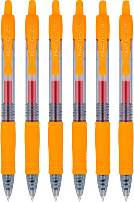 G2 Premium Refillable & Retractable Rolling Ball Gel Pens, 0.7Mm Fine Point, Ora
