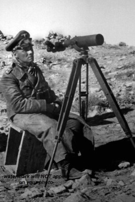 Erwin Rommel PHOTO Tripod Binoculars World War II German DESERT