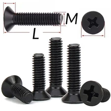 M1 M1.2 M1.4 M1.6 - M6 PHILLIPS COUNTERSUNK MACHINE SCREWS STEEL FLAT HEAD BOLTS