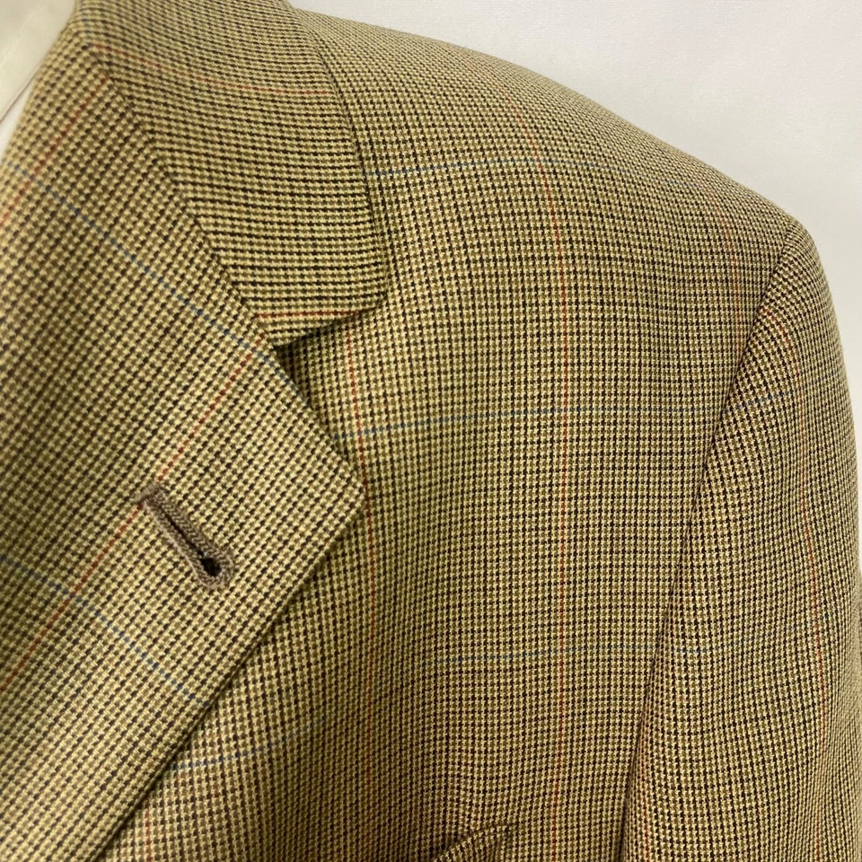 Abrigo deportivo vintage Hart Schaffner Marx marrón chaqueta ventana blazer para hombre 46L Foto 4 de 4