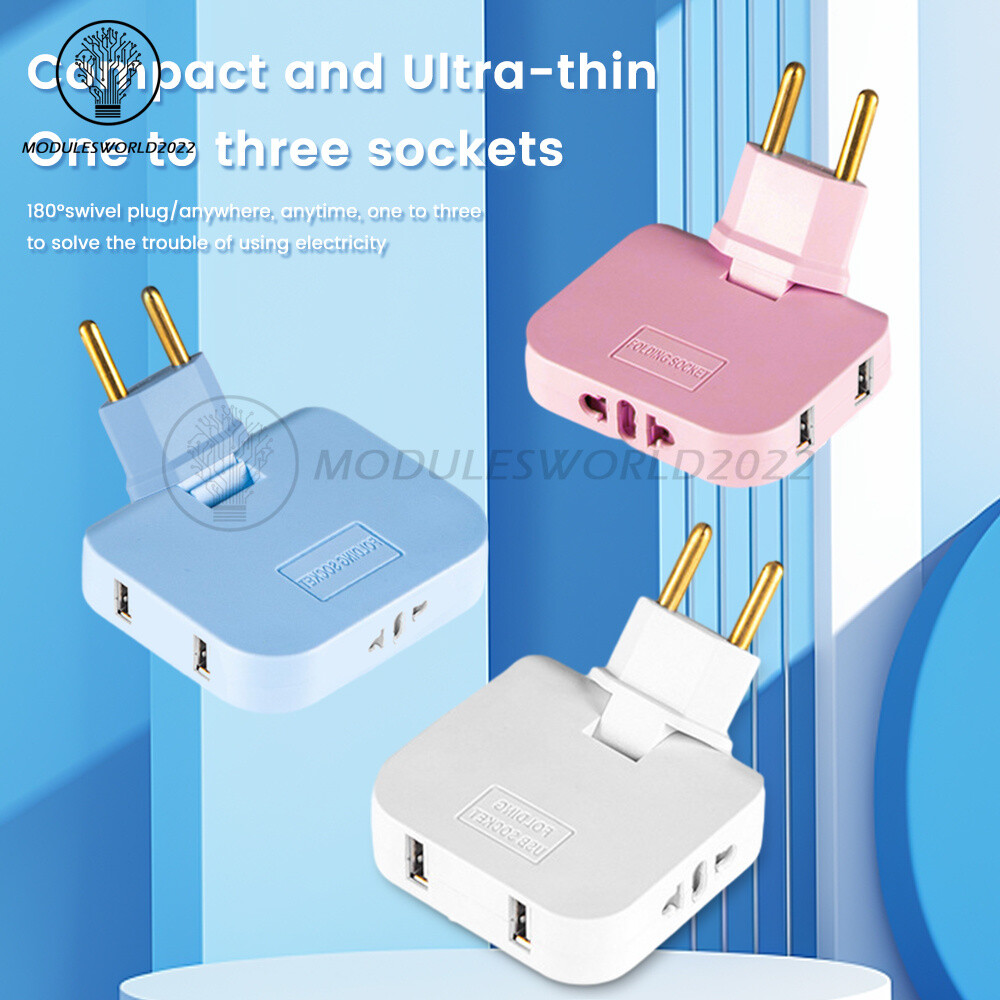 European Regulation 3 in1 Convenient Rotary Plug Travel Universal EU Adapters