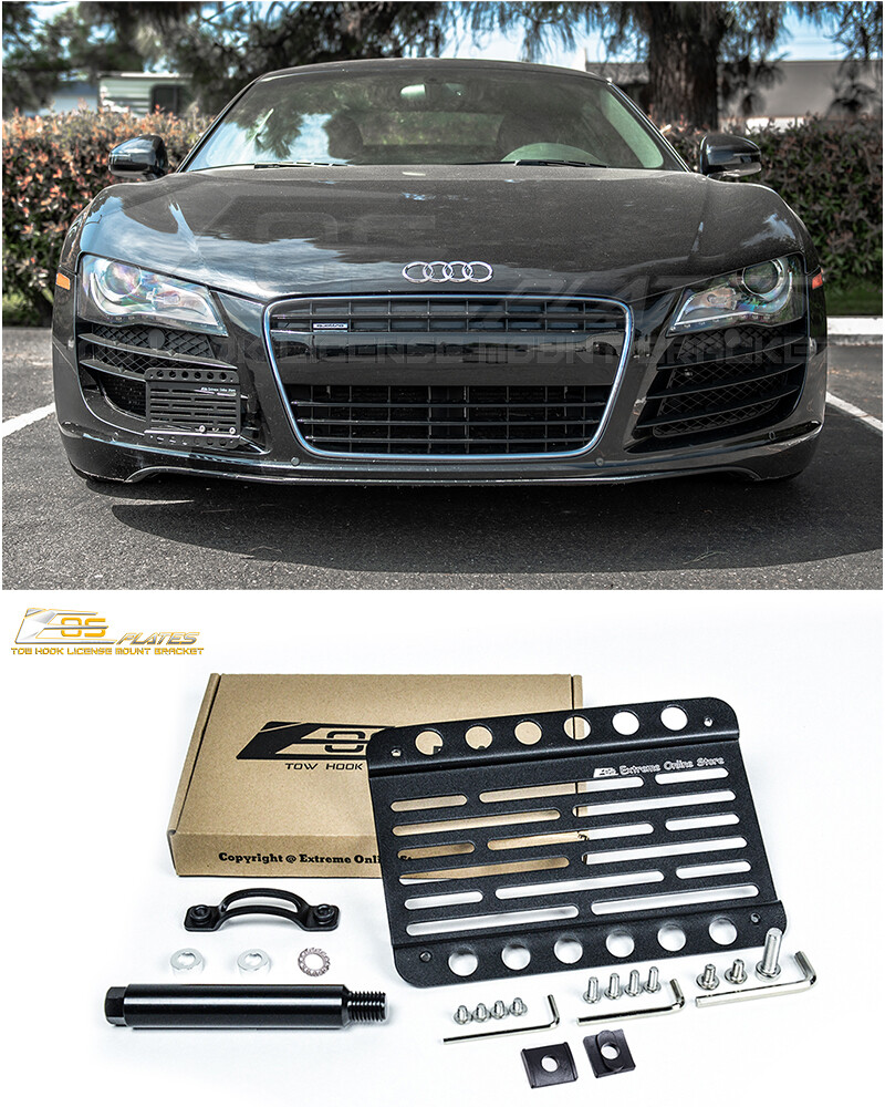 EOS Plate For 08-16 Audi R8 Front Bumper Tow Hook License Mount Bracket