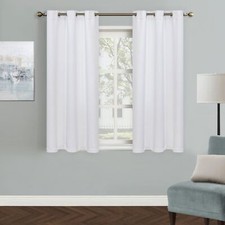 MYSKY HOME White Curtains for Bedroom, Grommet Room Darkening Curtain for Liv...