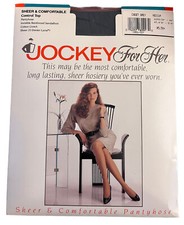Vintage NIP Jockey For Her Pantyhose Sheer Control Top Medium Cadet Grey