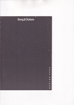 User's Guide-Bedienungsanleitung für Bang & Olufsen Beolab 6000 