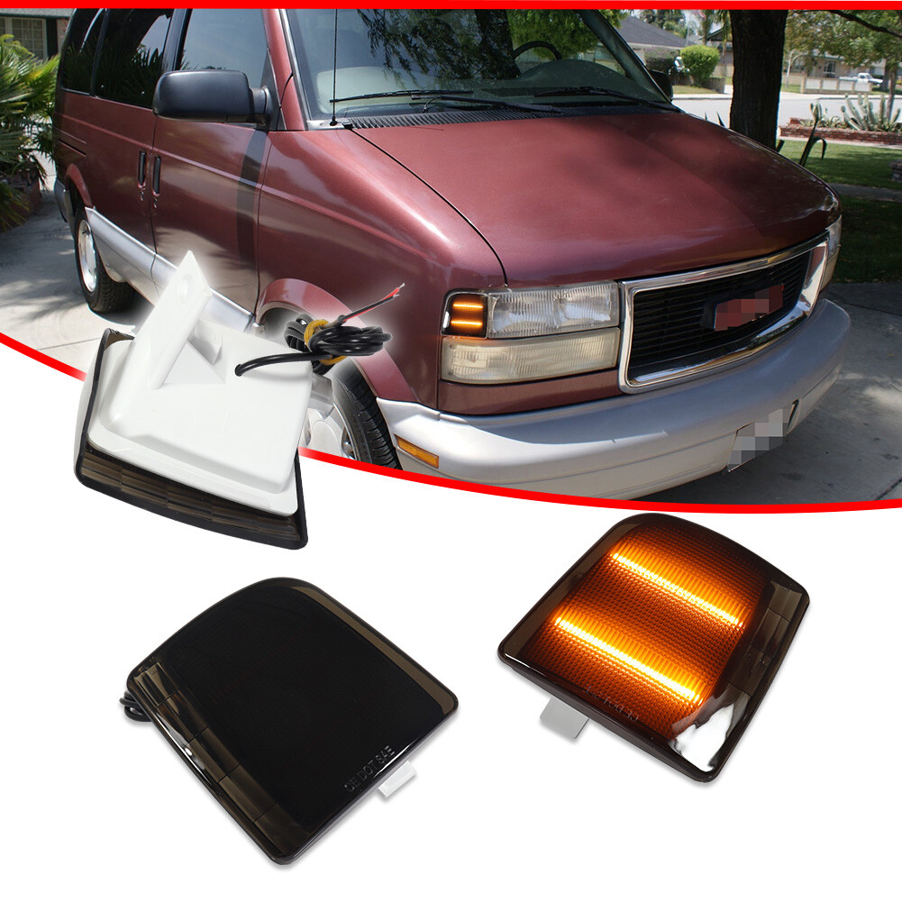 2X Smoked Amber LED Side Corner Lights For 1995-2005 Chevrolet