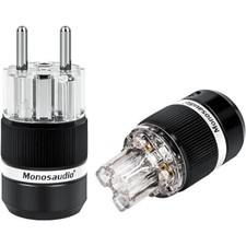 1 Pair High Quality 5N OFC Pure Copper Power Plug Connector EU Male IEC Female