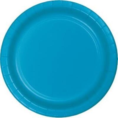 Turquoise 7'' Paper Plates 24 Per Pack Tableware Decorations Party Supplies