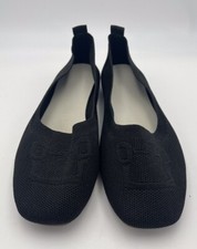 Fashion Brand Sz 9.5 (EU 41) Ballet Flats Black Fabric Rubber Soles Comfort New