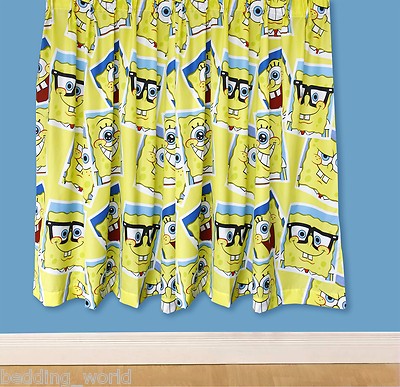 66'' x 72'' VORHÄNGE SPONGEBOB RAHMEN SCHWAMMKOPF GELB BRILLE BILDERRAHMEN