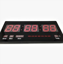 Orologio Digitale A Led Da Parete Con Datario E Termostato Slim Data Temperatura