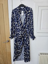 Mango Ladies Blue Wrap Dress Size XL £28