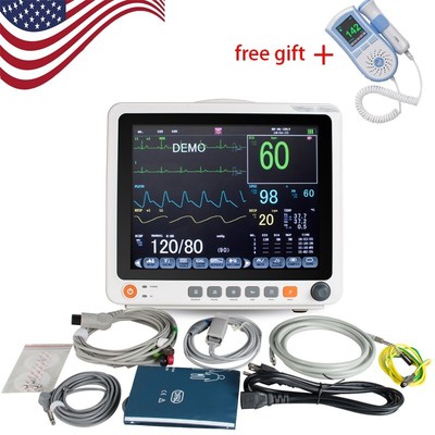 Medical 12'' Touch Screen Patient Monitor Vital Signs ECG RESP TEMP SPO2 US