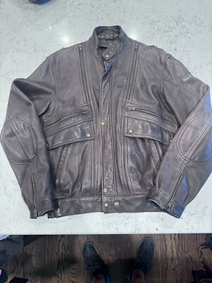 VTG HEIN GERICKE Echt Leder Leather Motorcycle Bomber Jacket Thermo Lined Men 42