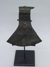 ANTIQUE MEDIEVIL AXE HEAD AND DISPLAY STAND