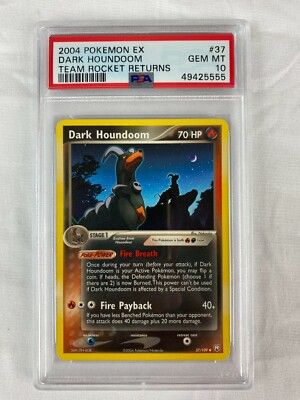 PSA 10 Gem Mint Dark Houndoom 2004 EX Team Rocket Returns #37 | eBay