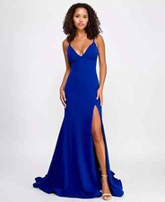 Sundae Juniors Criss-Cross Mermaid Gown Color Cobalt Size S Style ARZ3405