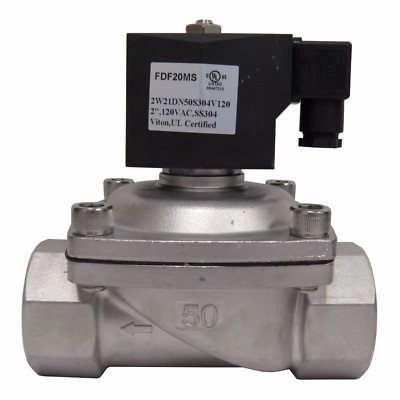 PRM 2 INCH NPT SOLENOID VALVE 120 VAC 304 SS VITON SEALS NORMALLY CLOSED NIB