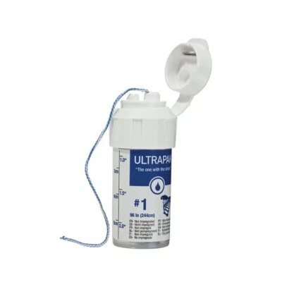 ULTRADENT Ultrapak (132) #1 Retraction Cord Plain Knitted, 8ft (244 cm) cord per bottle