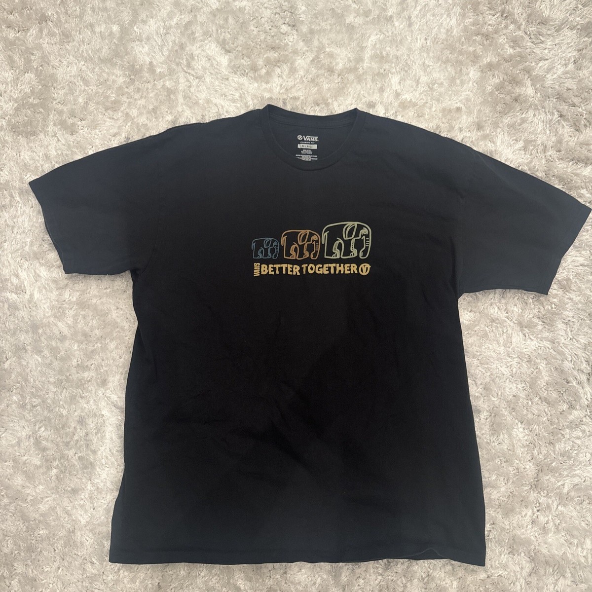 Vans Tshirt Better Together Elephants Black Men's Size XXL | eBay