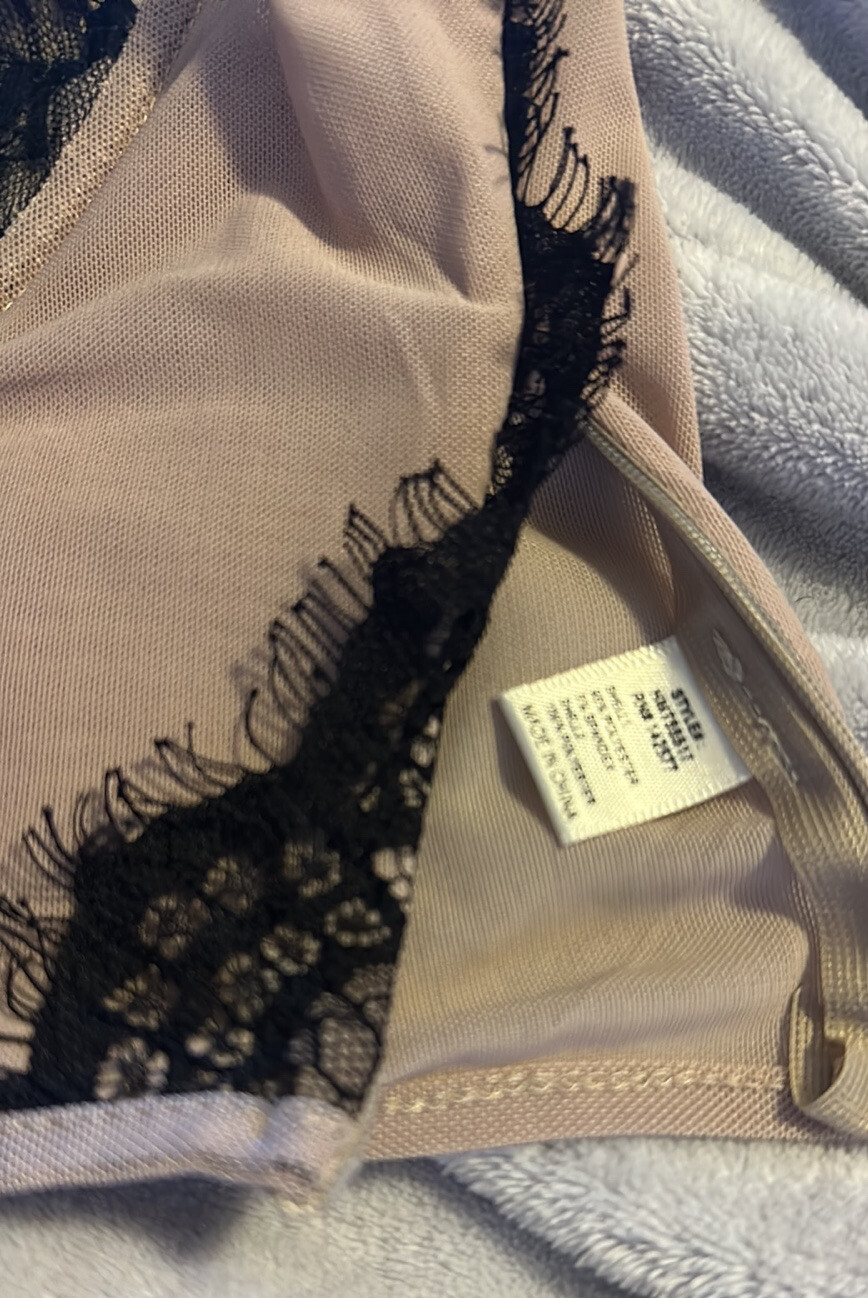 Haute Monde Tan Black lace Bustier Corset Bralette Si… Gem