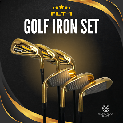 Pacific Golf Clubs Mens FLT-1 GOLD Premium Iron Set #6-SW Senior