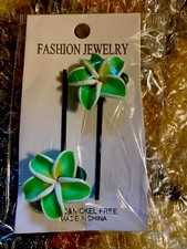3 Set Hawaiian PLUMERIA FLOWER FOAM HAIR CLIPS