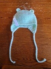 Handmade Crochet Baby Hat w/ Cute Ears - Mint Green