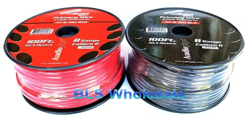 100ft Each Red & Black 8 Gauge Power Wires Car Auto Primary Wire Cable Wiring - Picture 4 of 10