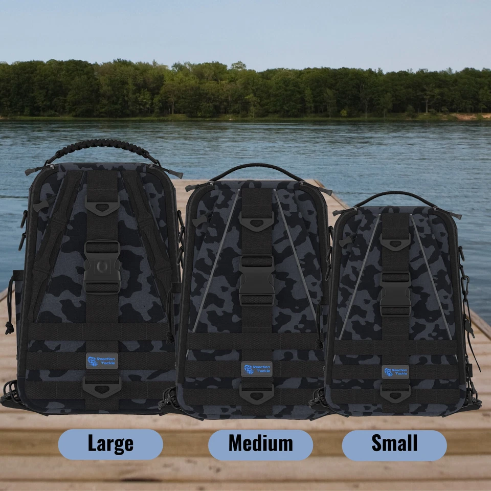Bolsa/mochila tipo cabestrillo 2 en 1 para aparejos de pesca Reaction - 3 tamaños Foto 2 de 4