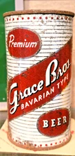 1957 GRACE BROTHERS BAVARIAN TYPE FLAT TOP BEER CAN  SANTA ROSA CALIFORNIA