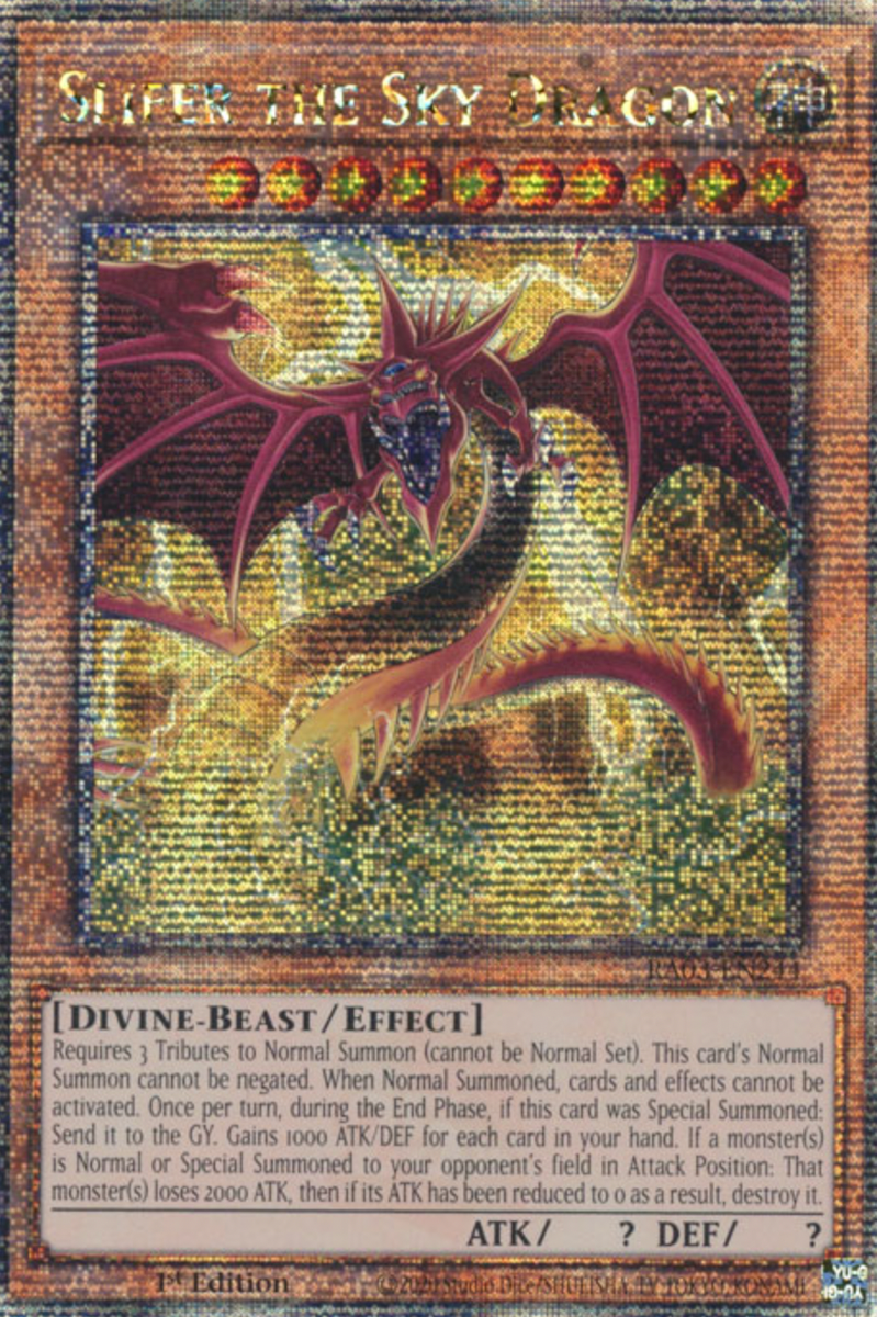 1X NM Slifer the Sky Dragon - RA03-EN244 - Quarter Secret Rare 1st