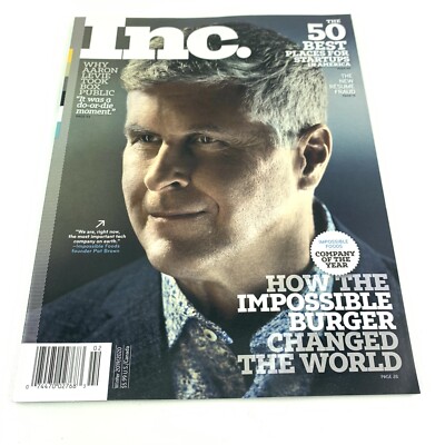 Inc. Magazine Winter 2019 2020 How Impossible Burger Changed The World Pat Brown