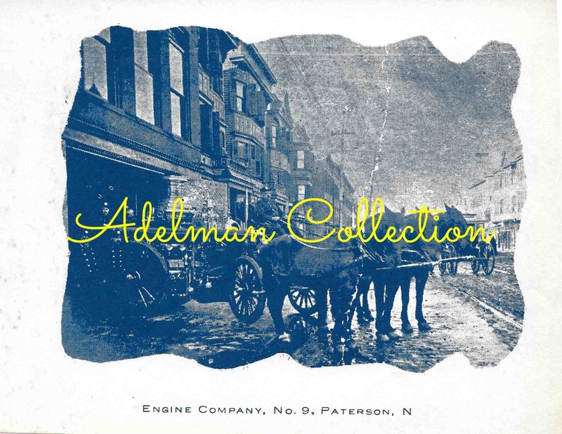 NJ4025 Vintage Paper Photo Paterson New Jersey E9 Horse-Drawn Steamer